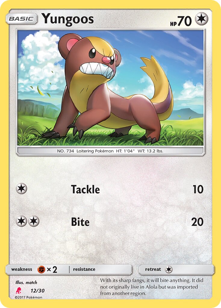 Yungoos 012/30 — SM trainer Kit (Lycanroc) (English Pokémon TCG card)
