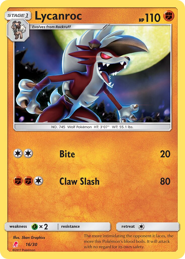 Lycanroc 016/30 — SM trainer Kit (Lycanroc) (English Pokémon TCG card)