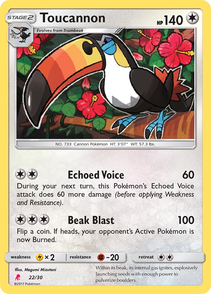 Toucannon 022/30 — SM trainer Kit (Lycanroc) (English Pokémon TCG card)