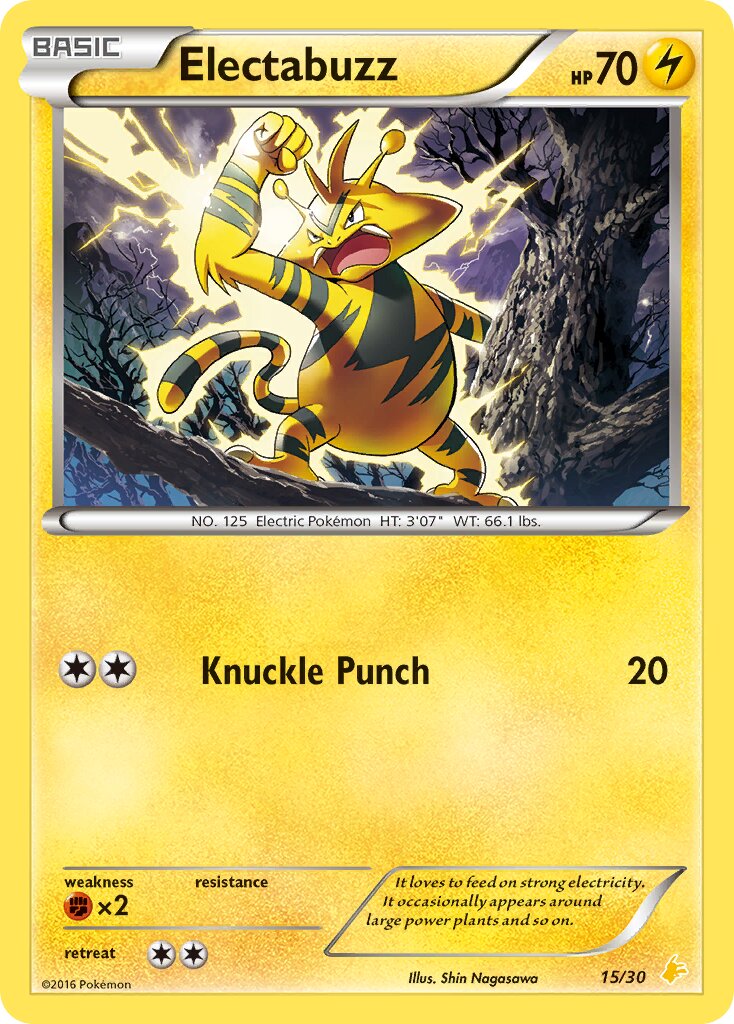 Electabuzz 015/30 — XY trainer Kit (Pikachu Libre) (English Pokémon TCG card)