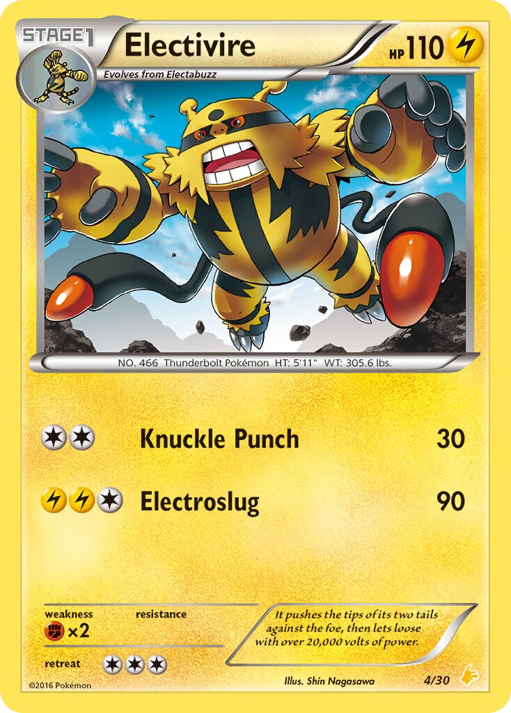 Electivire 004/30 — XY trainer Kit (Pikachu Libre) (English Pokémon TCG card)