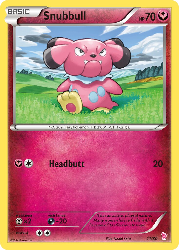 Snubbull 011/30 — XY trainer Kit (Sylveon) (English Pokémon TCG card)