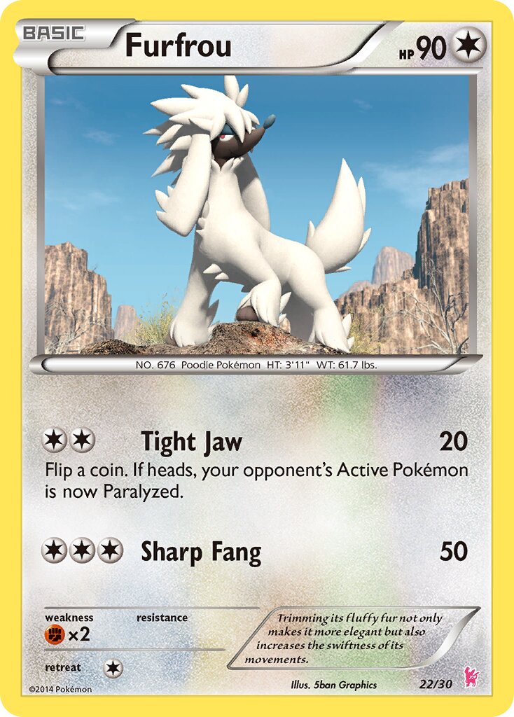Furfrou 022/30 — XY trainer Kit (Sylveon) (English Pokémon TCG card)