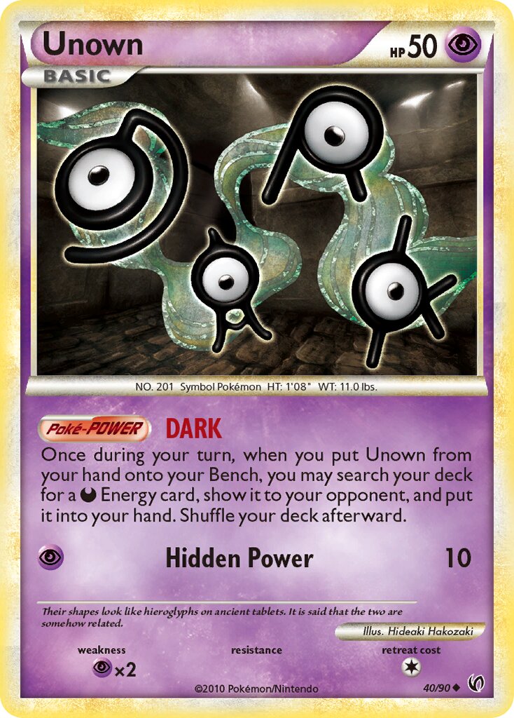 Unown 040 — Undaunted (English Pokémon TCG card)