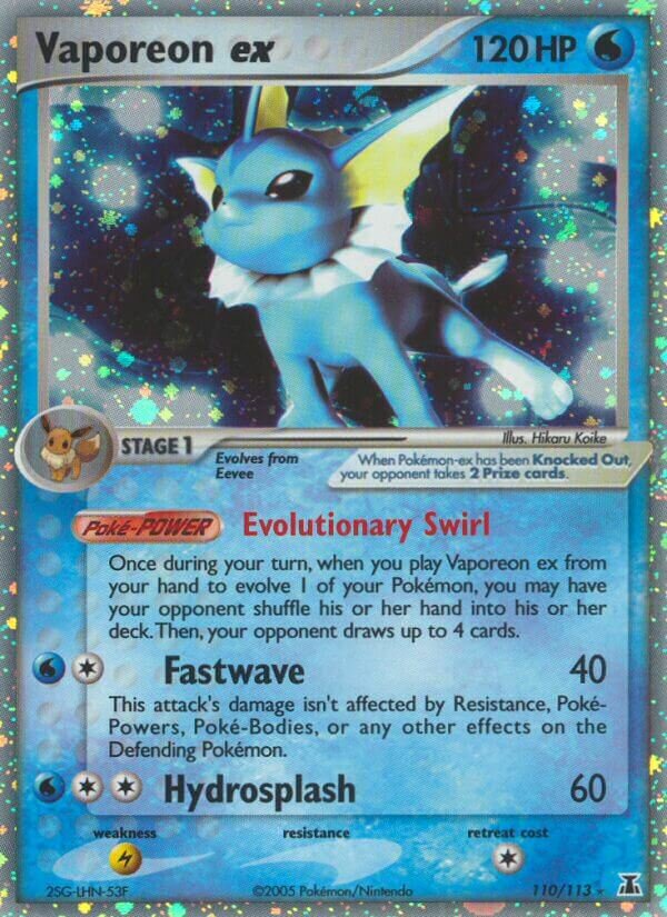 Vaporeon ex 110/113 — WC Deck 2006 (Eeveelutions) (English Pokémon TCG card)