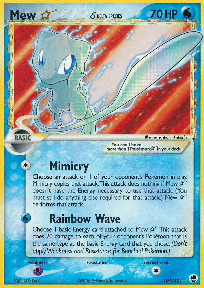 Mew ☆ 101/101 — WC Deck 2008 (Empotech) (English Pokémon TCG card)