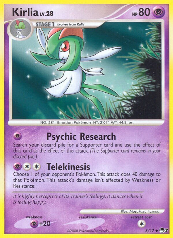 Kirlia 8/17 — WC Deck 2008 (Psychic Lock) (English Pokémon TCG card)