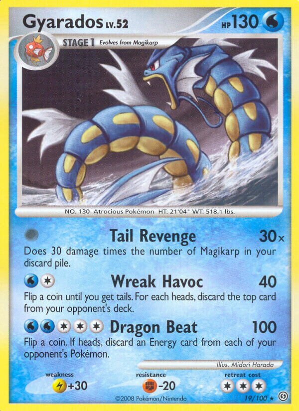 Gyarados 19/100 — WC Deck 2010 (Happy Luck) (English Pokémon TCG card)