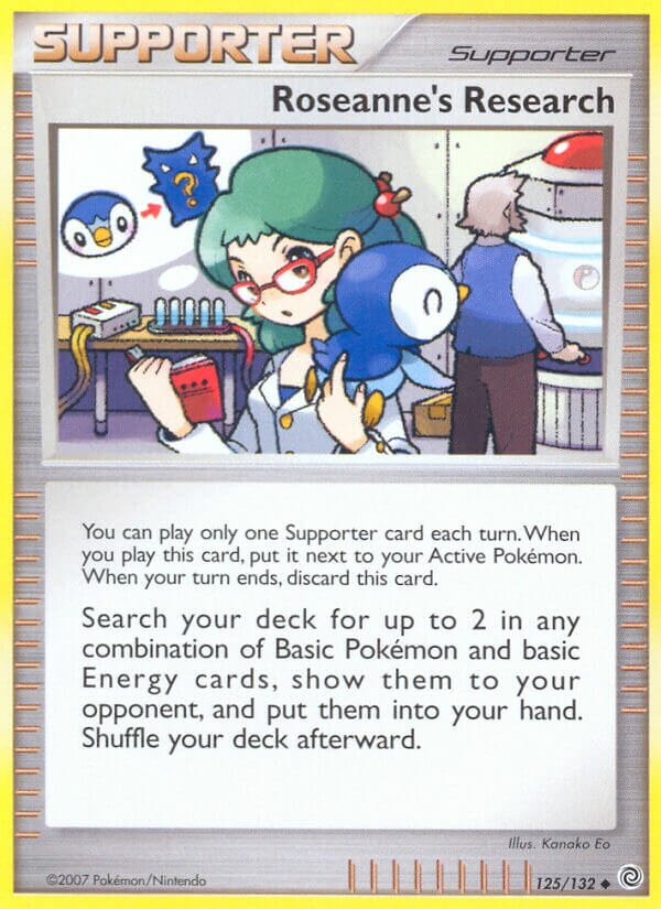 Roseanne's Research 125/132 — WC Deck 2010 (Power Cottonweed) (English Pokémon TCG card)