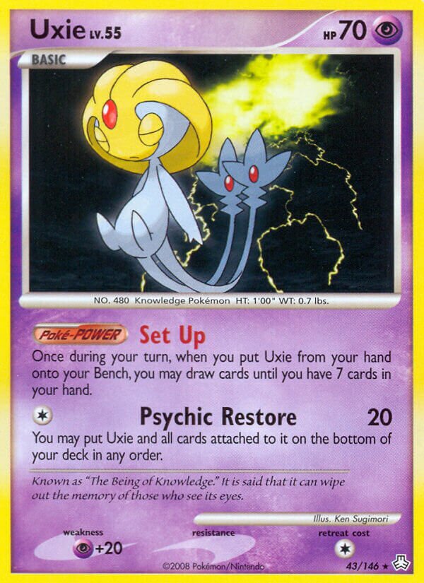 Uxie 43/146 — WC Deck 2010 (Power Cottonweed) (English Pokémon TCG card)