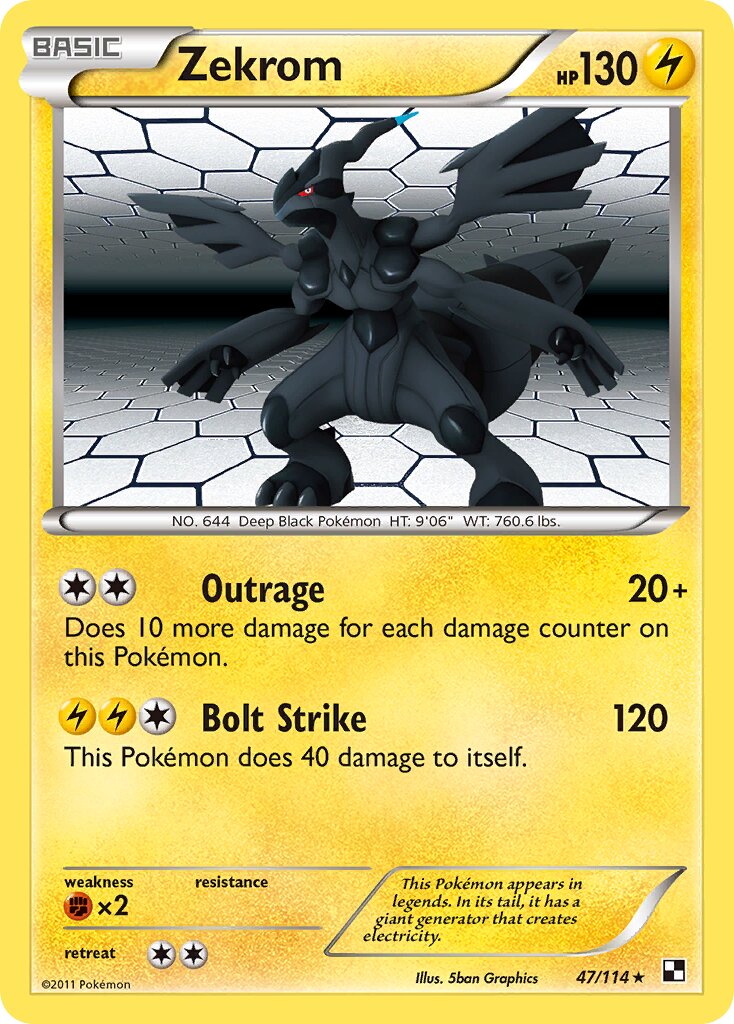 Zekrom 47/114 — WC Deck 2011 (The Truth) (English Pokémon TCG card)