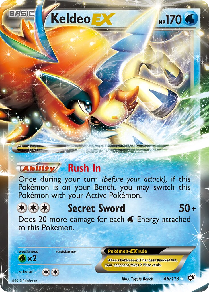 Keldeo-EX 45/113 — WC Deck 2014 (Crazy Punch) (English Pokémon TCG card)