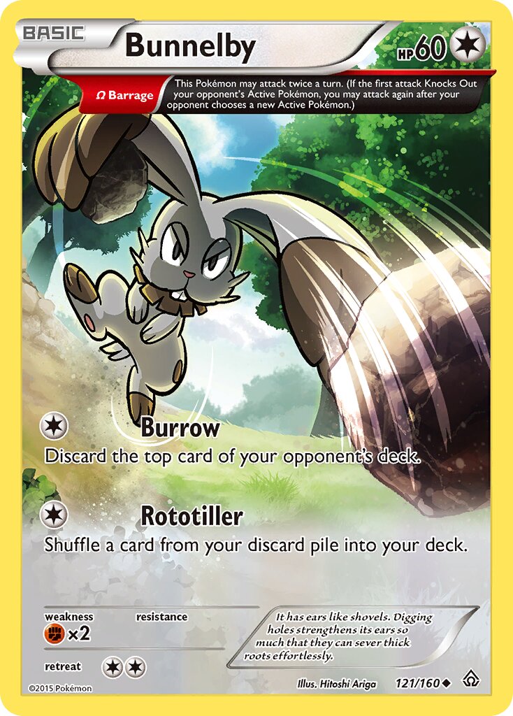 Bunnelby 121/160 — WC Deck 2015 (Primal Groudon) (English Pokémon TCG card)