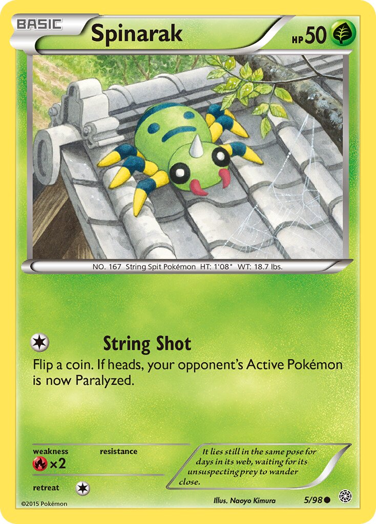 Spinarak 5/98 — WC Deck 2016 (Bebe Deck) (English Pokémon TCG card)