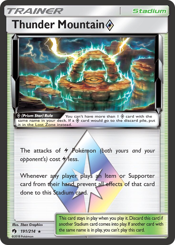Thunder Mountain ◇ 191/214 — WC Deck 2019 (Pikarom Judge) (English Pokémon TCG card)