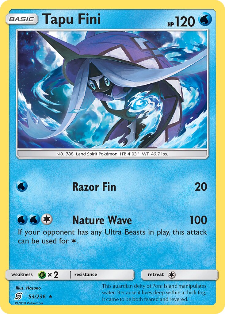 Tapu Fini 53/236 — WC Deck 2019 (Pikarom Judge) (English Pokémon TCG card)