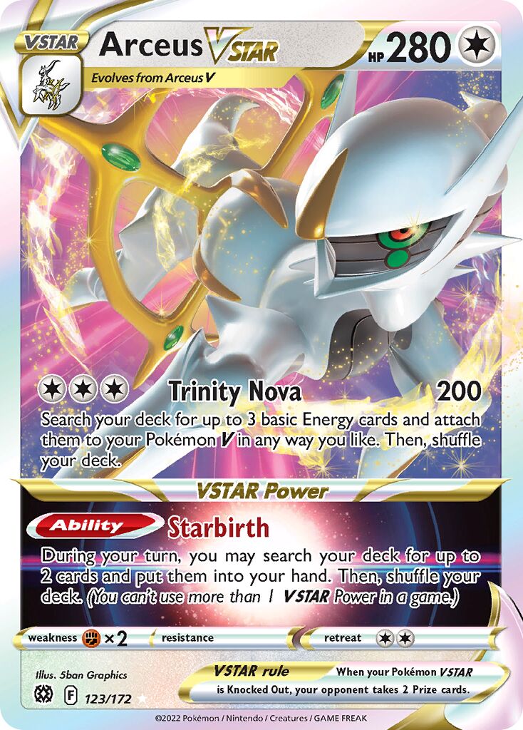 Arceus VSTAR 123/172 — WC Deck 2022 (ADP) (English Pokémon TCG card)