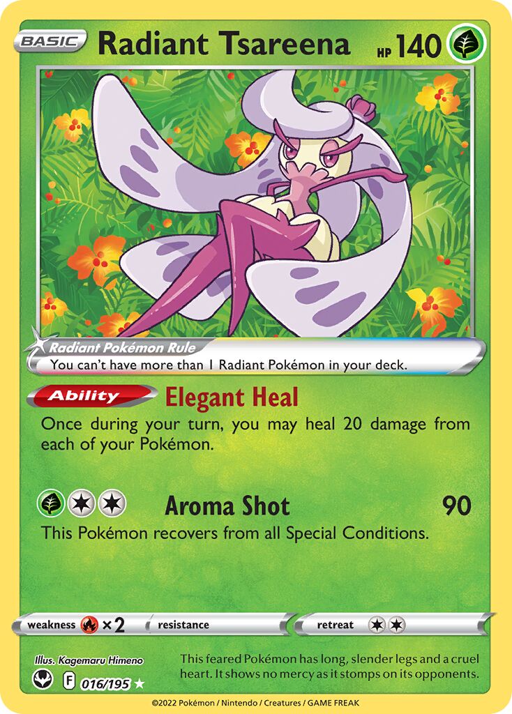 Radiant Tsareena 016/195 — WC Deck 2023 (Colorless Lugia) (English Pokémon TCG card)