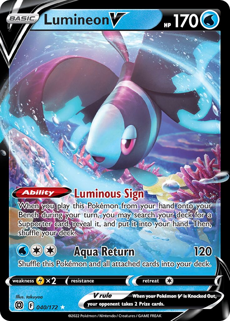 Lumineon V 040/172 — WC Deck 2023 (Colorless Lugia) (English Pokémon TCG card)