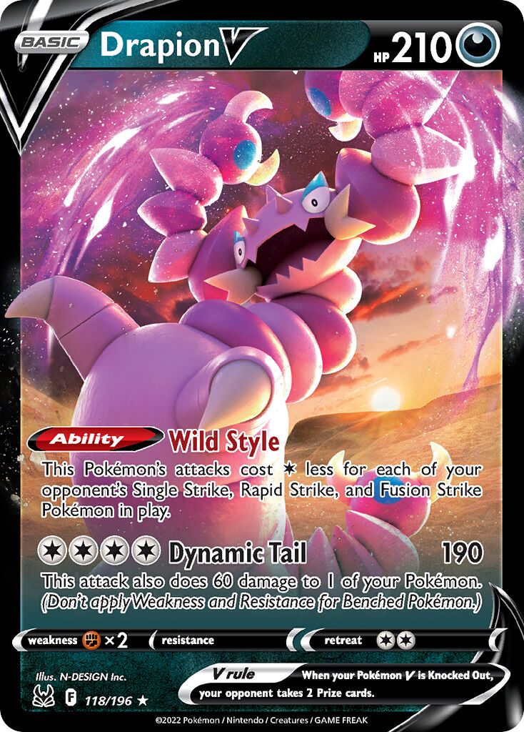 Drapion V 118/196 — WC Deck 2023 (Colorless Lugia) (English Pokémon TCG card)