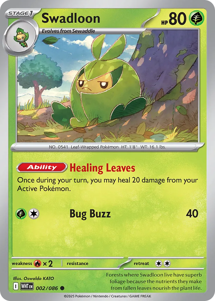 Swadloon 002 — White Flare (English Pokémon TCG card)