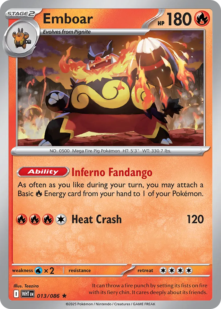 Emboar 013 — White Flare (English Pokémon TCG card)