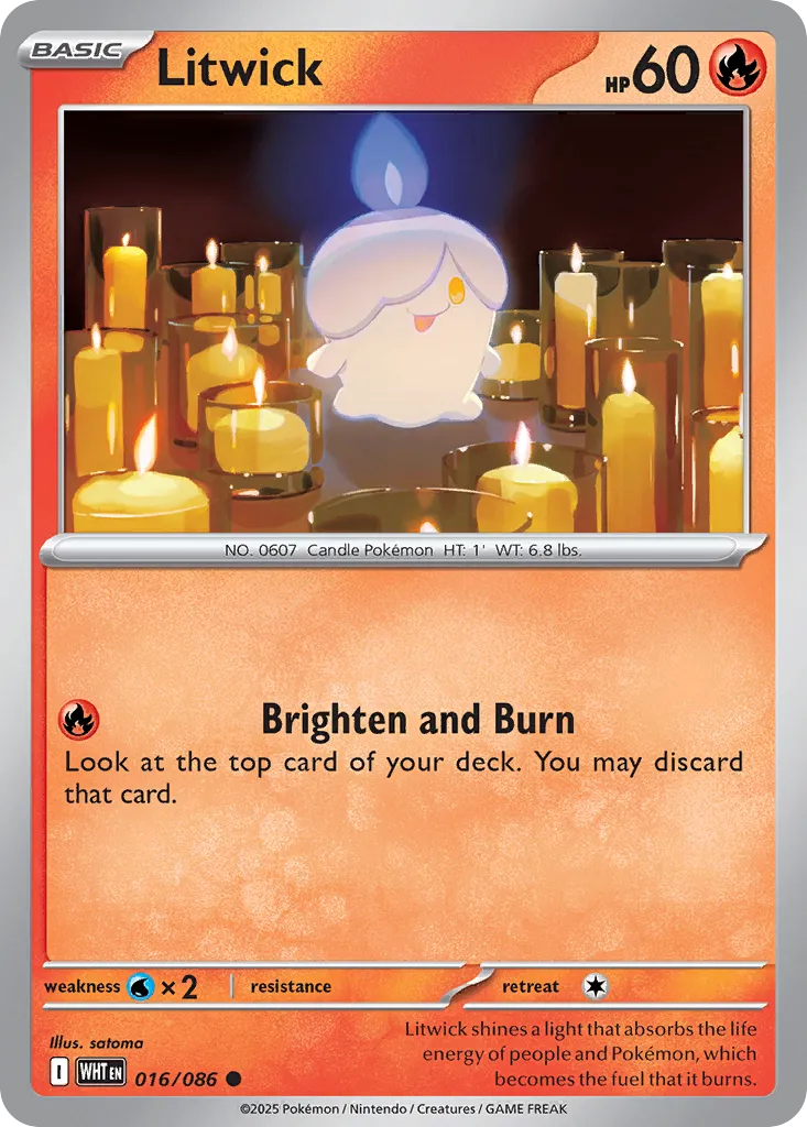 Litwick 016 — White Flare (English Pokémon TCG card)