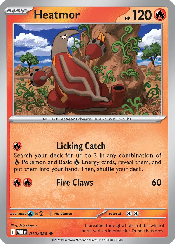 Heatmor 019 — White Flare (English Pokémon TCG card)
