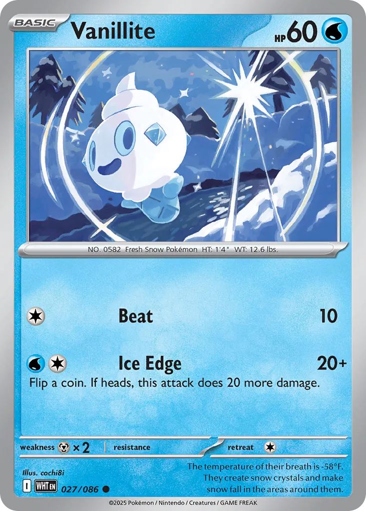 Vanillite 027 — White Flare (English Pokémon TCG card)