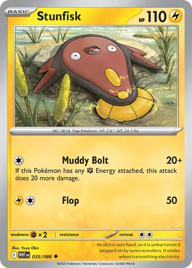 Stunfisk 035 — White Flare (English Pokémon TCG card)