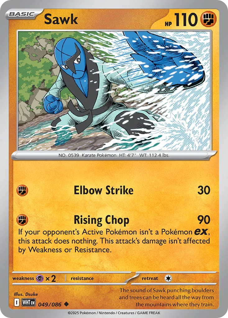 Sawk 049 — White Flare (English Pokémon TCG card)