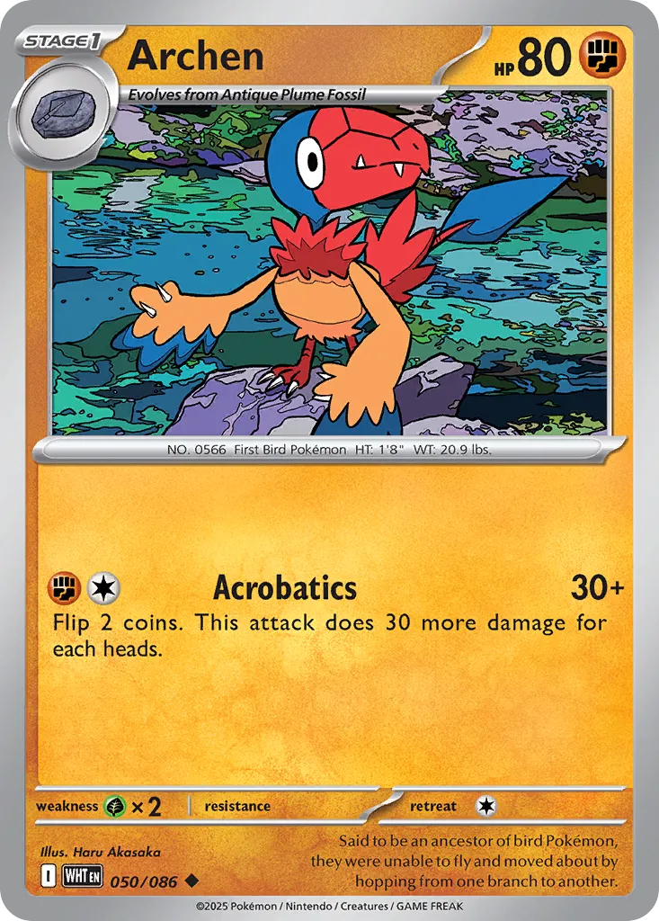 Archen 050 — White Flare (English Pokémon TCG card)