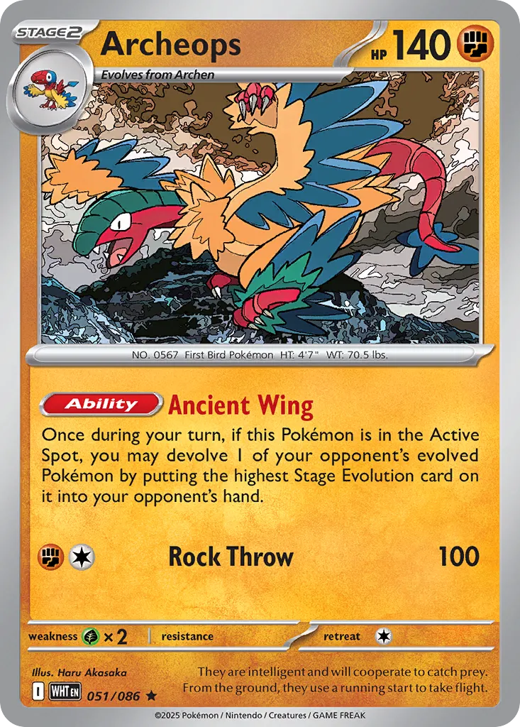 Archeops 051 — White Flare (English Pokémon TCG card)