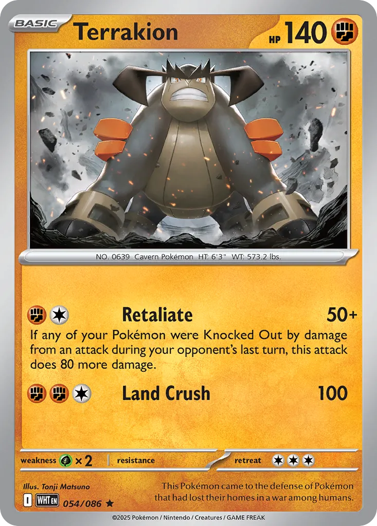 Terrakion 054 — White Flare (English Pokémon TCG card)