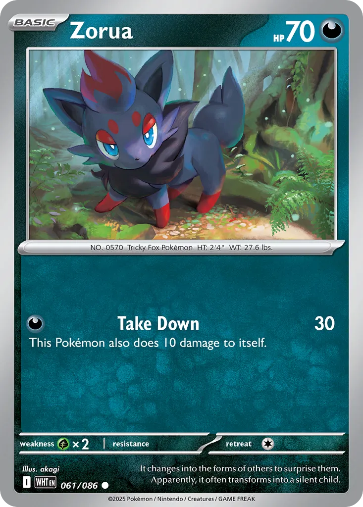 Zorua 061 — White Flare (English Pokémon TCG card)