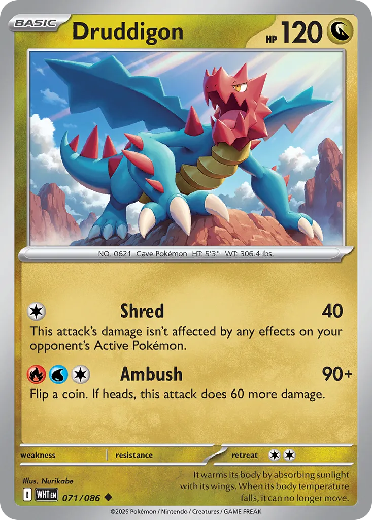 Druddigon 071 — White Flare (English Pokémon TCG card)