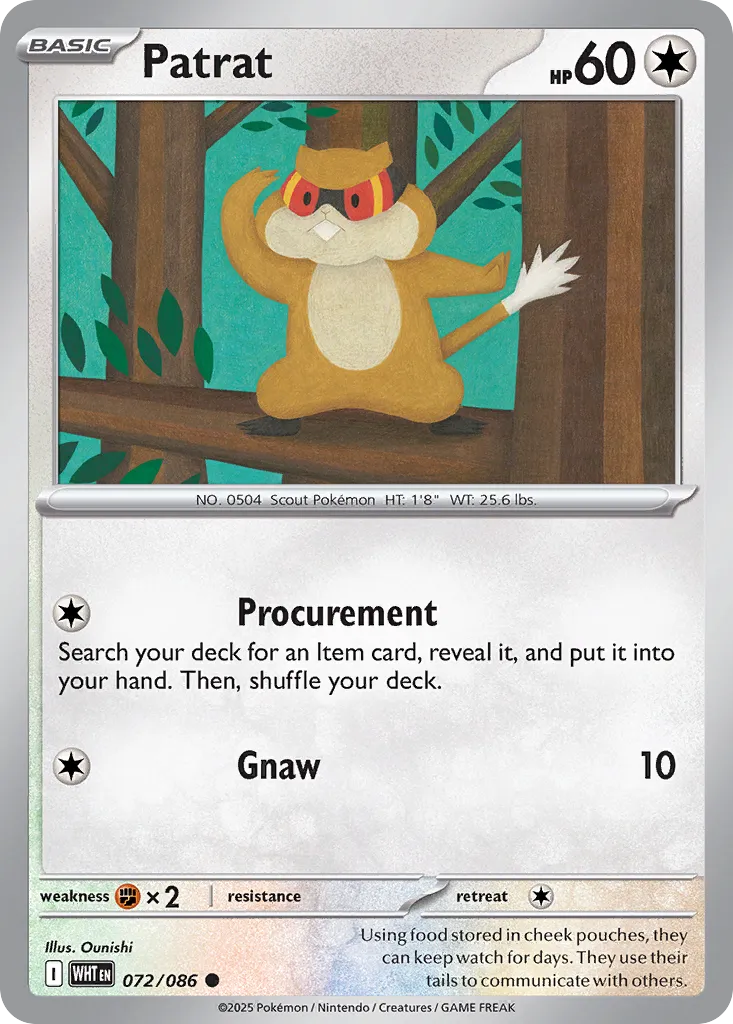 Patrat 072 — White Flare (English Pokémon TCG card)