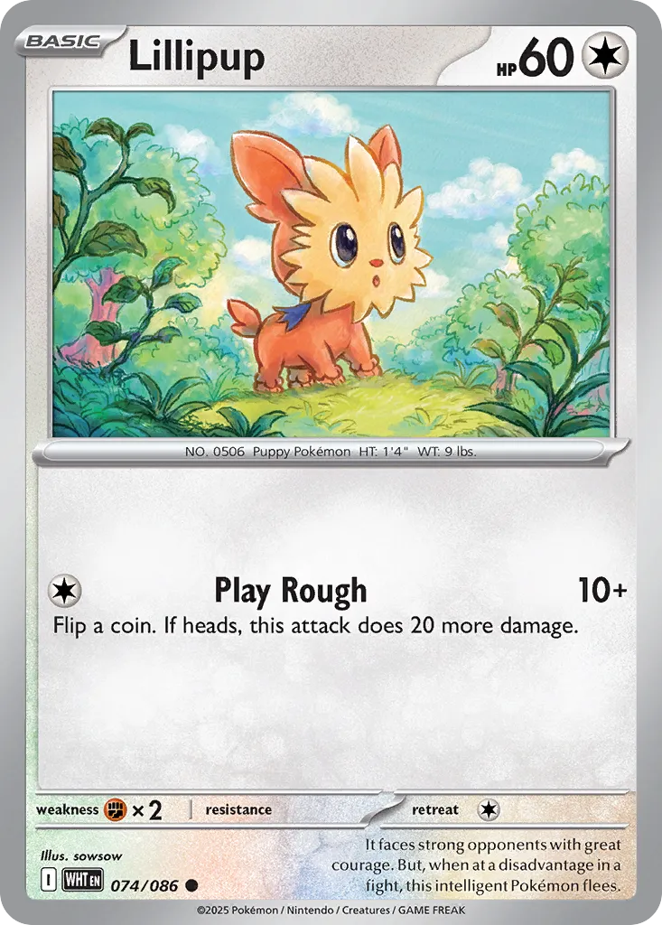 Lillipup 074 — White Flare (English Pokémon TCG card)