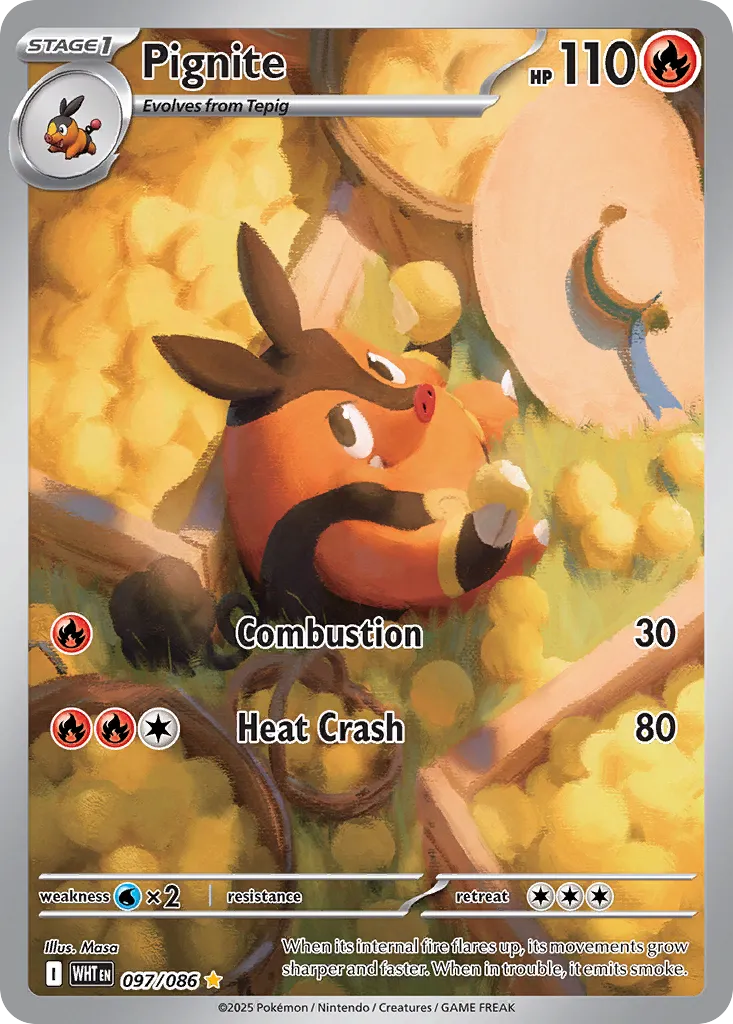 Pignite 097 — White Flare (English Pokémon TCG card)