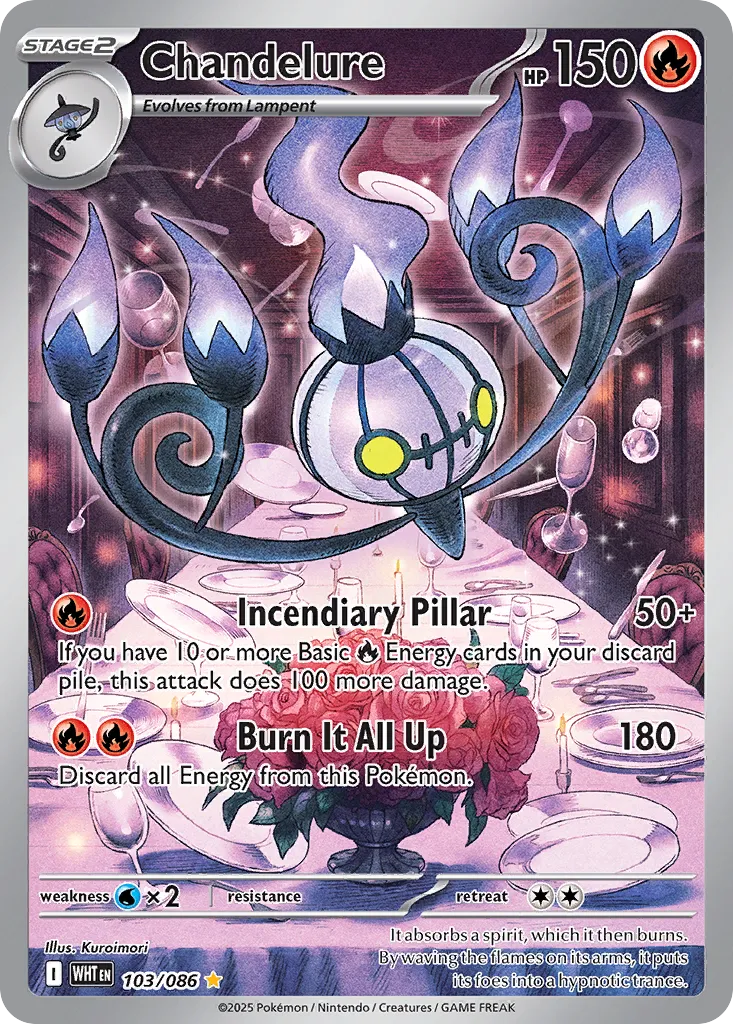 Chandelure 103 — White Flare (English Pokémon TCG card)