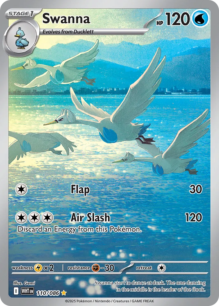 Swanna 110 — White Flare (English Pokémon TCG card)