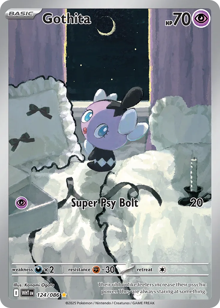 Gothita 124 — White Flare (English Pokémon TCG card)