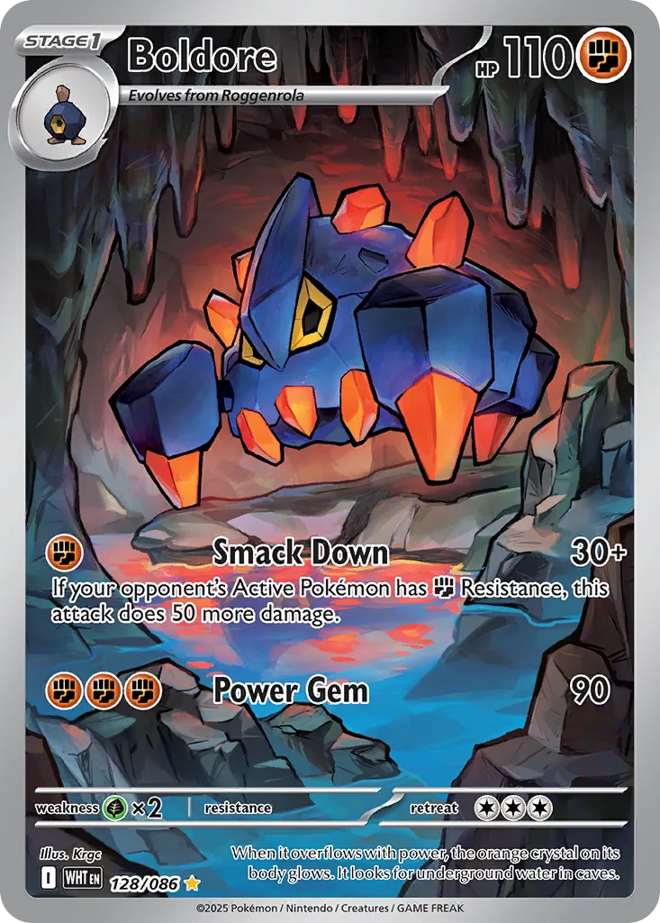 Boldore 128 — White Flare (English Pokémon TCG card)