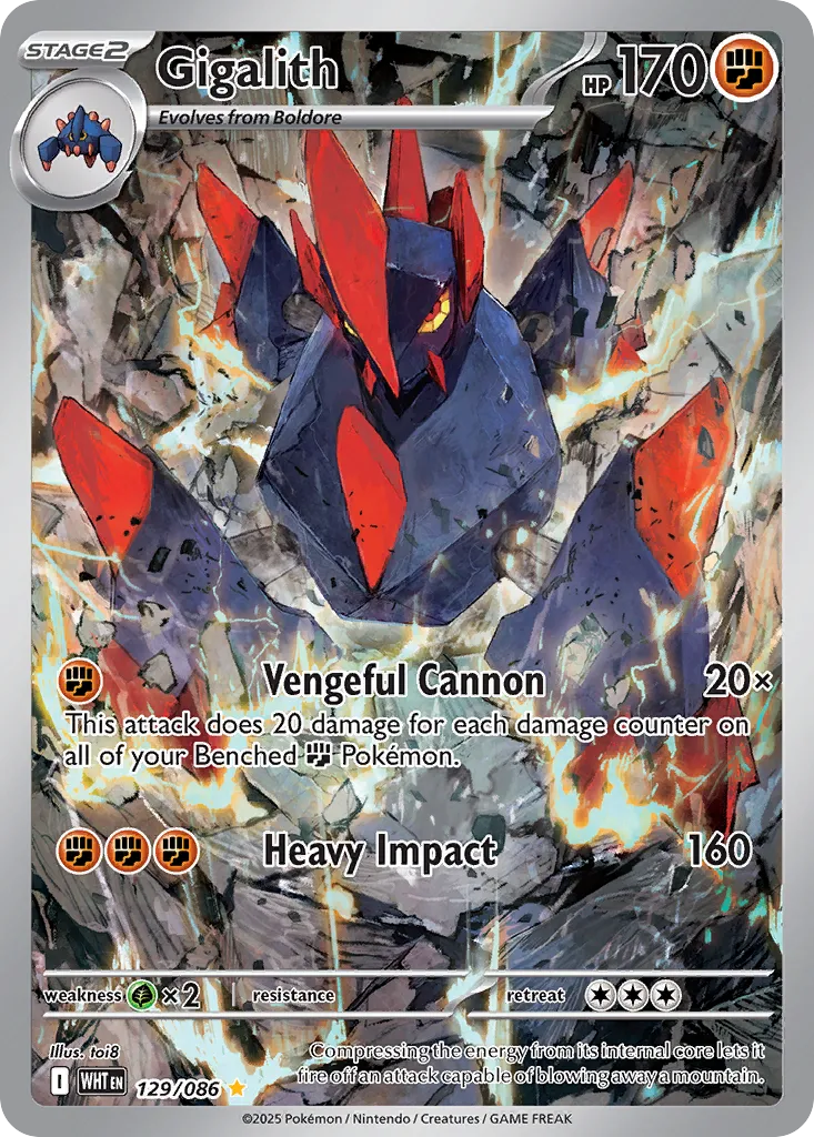 Gigalith 129 — White Flare (English Pokémon TCG card)