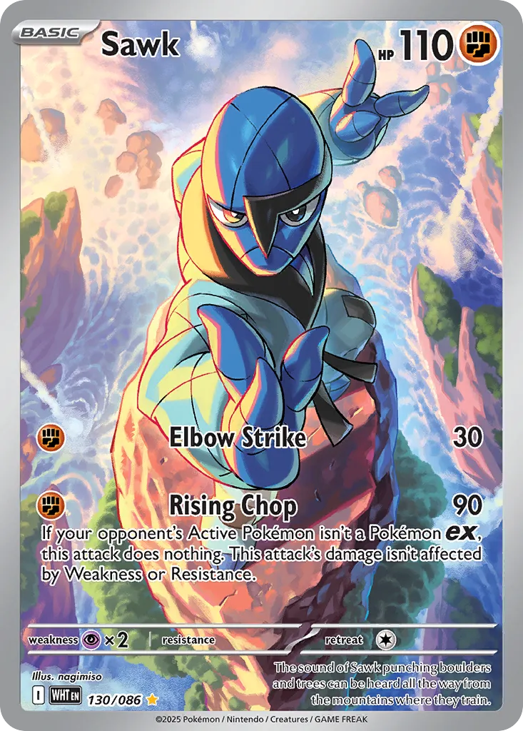 Sawk 130 — White Flare (English Pokémon TCG card)