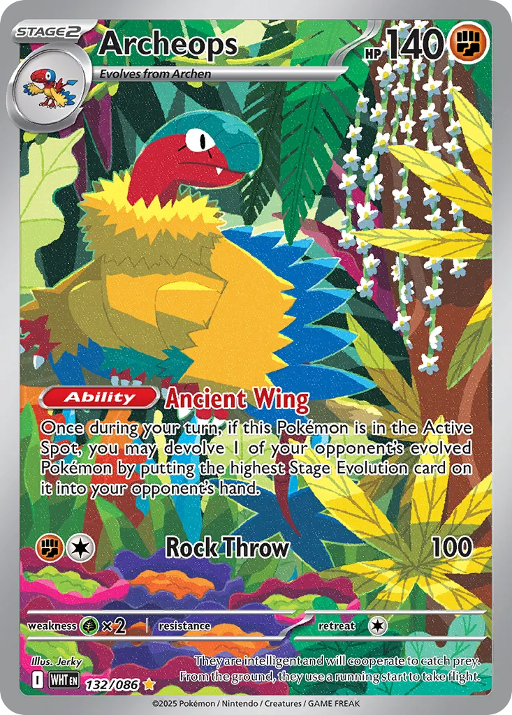 Archeops 132 — White Flare (English Pokémon TCG card)