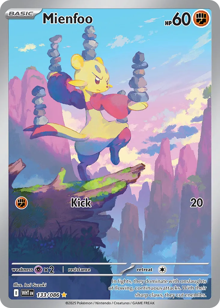 Mienfoo 133 — White Flare (English Pokémon TCG card)