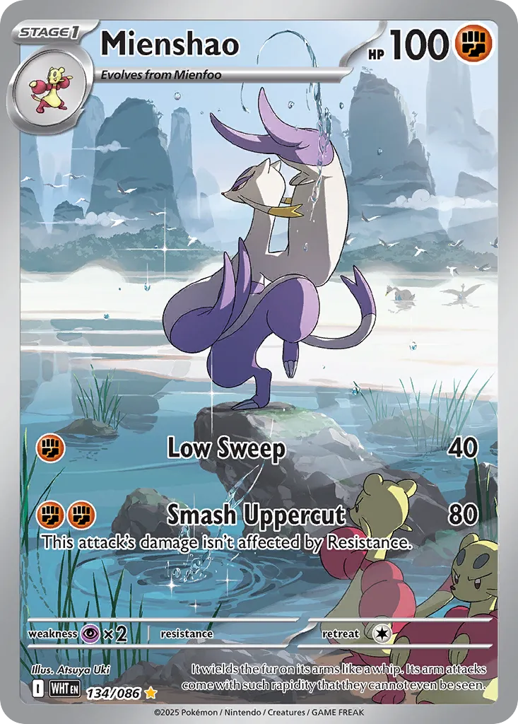 Mienshao 134 — White Flare (English Pokémon TCG card)