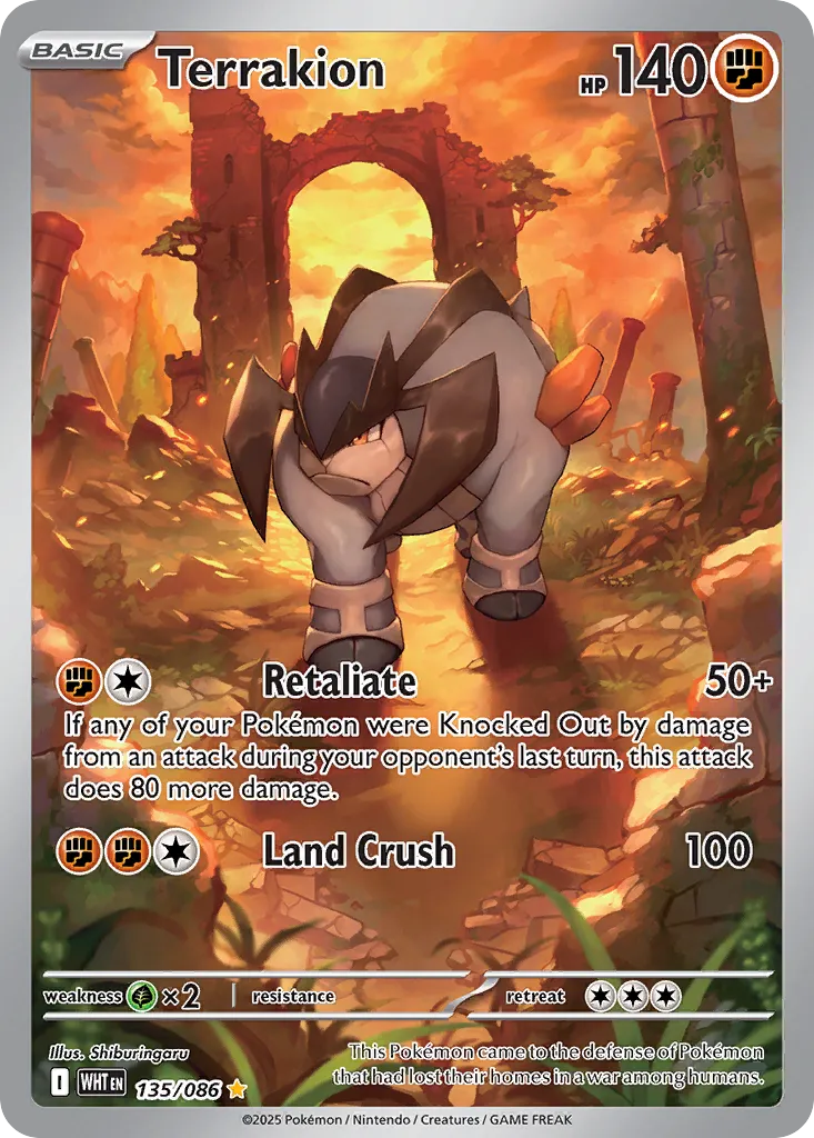 Terrakion 135 — White Flare (English Pokémon TCG card)