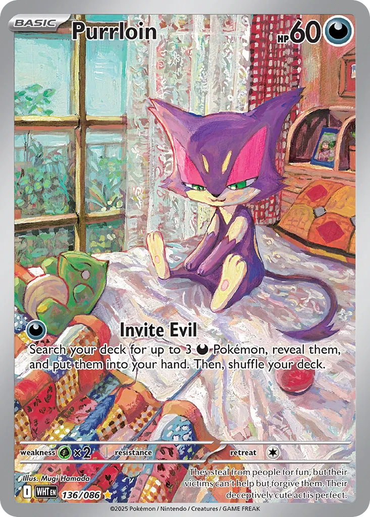 Purrloin 136 — White Flare (English Pokémon TCG card)